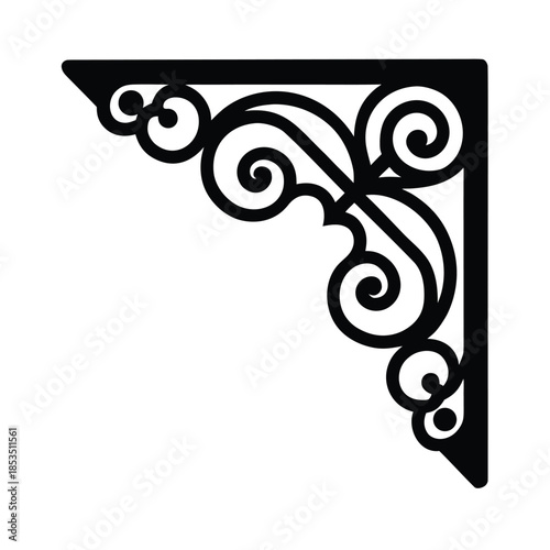 Decorative Corner Bracket Icon Vector Illustration