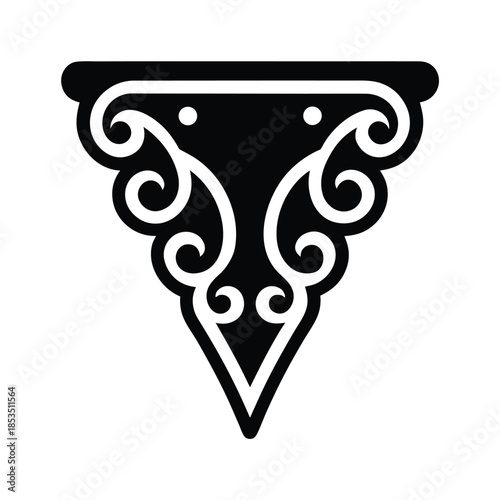 Decorative Corner Piece Icon Vector Illustration