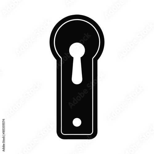 Door Handle With Keyhole Icon Vector Illustration