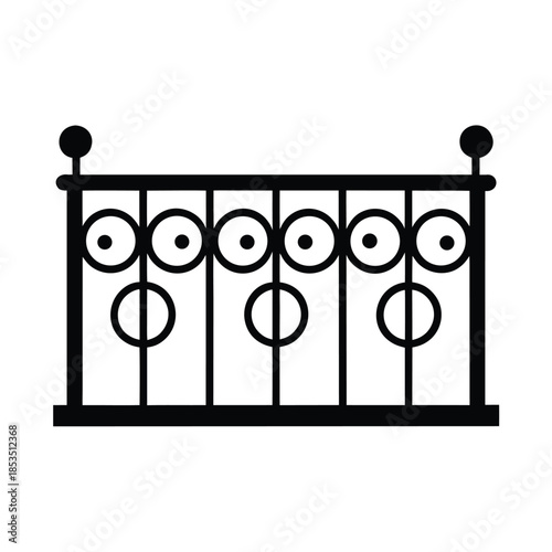 Wrought Iron Railing Icon Vector Illustration