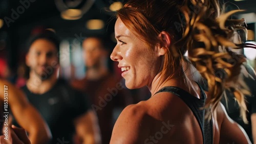 Close up portrait of woman in sportswear during workout in gym. Concept of fitness, active lifestyle and sport training