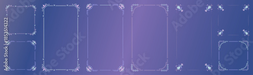 A set of decorative frames with a girly vibe. Adorable decorative borders. Colorful frames with a vintage design.