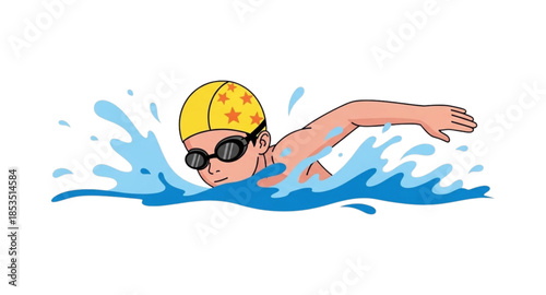 Vector illustration of a swimmer 