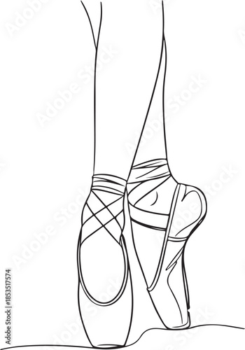 Ballerina's feet in pointe shoes ballet dance