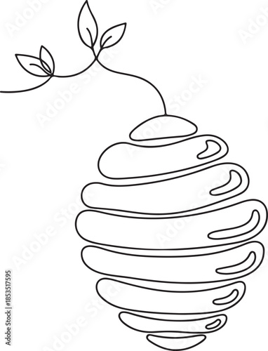 Beehive with plant growing out honey insect apiary