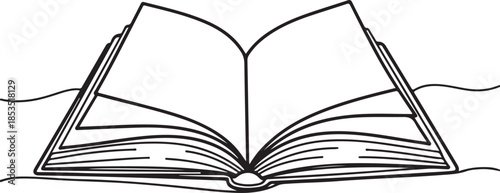 Open book black and white line simple minimal