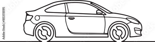 Side view of a two-door hatchback car vehicle