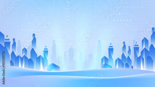 Smart City Technology Background with Copy Space