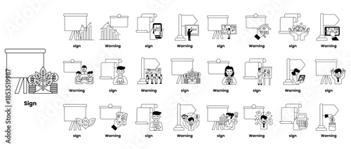 The image is a collection of cartoon characters that are labeled with words