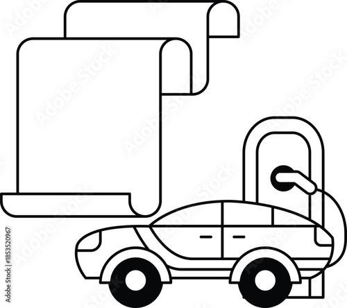 A car is parked next to a gas station