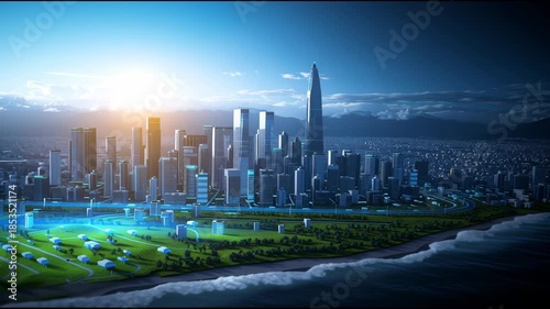 The innovation smart city system provides warnings about natural disasters such as tsunamis, earthquakes, and PM2.5 levels via high-speed internet signals.