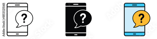 Smartphone Help and Support icon vector. Mobile support service and frequently asked questions symbol. vector illustration.