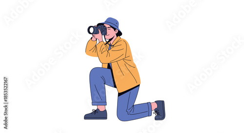 Professional Photographer Capturing Moments with a Digital Camera.