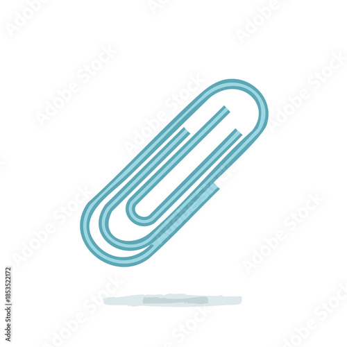 Blue Paper Clip Illustration: Holding Documents Together with a Metal Fastener