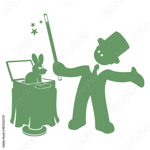 Magician and rabbit icon