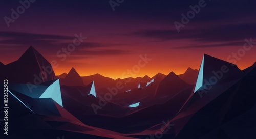 mountain landscape at dusk with vibrant sky.