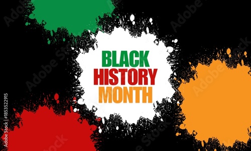 Black History Month. African American History Month with grunge shapes