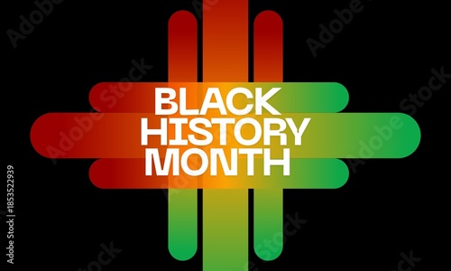 Black History Month with gradient shapes. African American History Month 