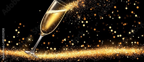 Celebratory champagne toast elegant setting digital art luxurious ambiance close-up festive spirit