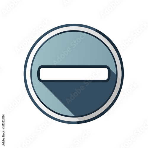 Minus Sign in Round Icon, Emphasizing Subtraction, Deduction, Reduction or Negative Concept