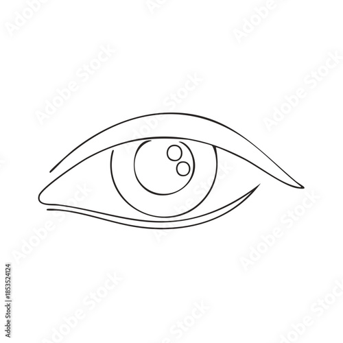 Elegant Single Line Art of a Human Eye Detail Simple Black and White Illustration for Minimalist Design Projects and Creative Visuals