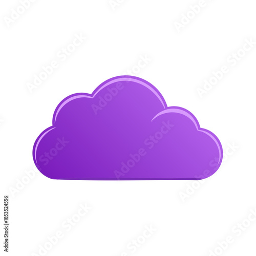 Isolated purple cloud symbol representing technology platform and cloud computing services used for data storage and backup