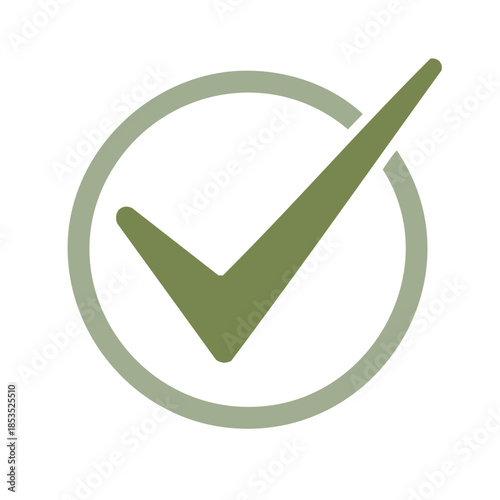 Check Mark in a Circle, Validation Symbol, Approval Icon, Green Tick Symbol, Positive Response Graphic