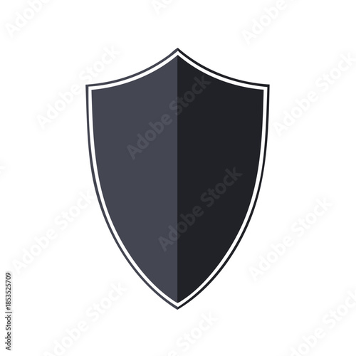 Solid Black Shield Icon, Symbol of Protection, Security, and Strength