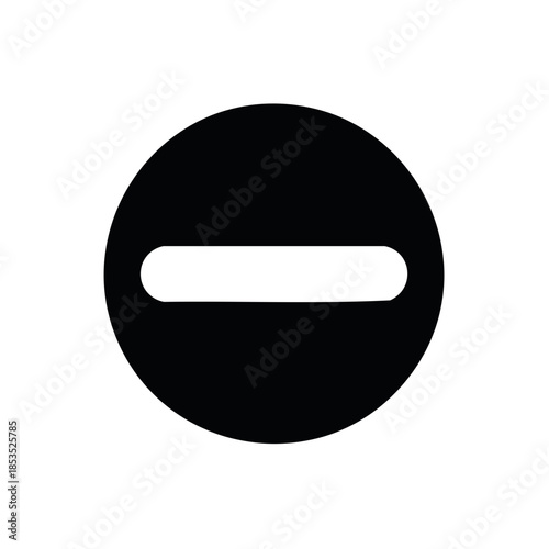 Black circle with white minus sign illustration for internet safety content