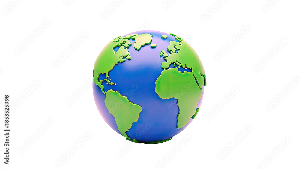 Fototapeta premium Globe Earth Model Isolated on White Background