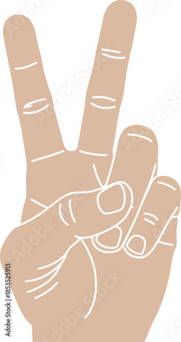 Peace Sign Hand Gesture Vector Graphic Illustration for Symbolism and Protest Imagery Usage