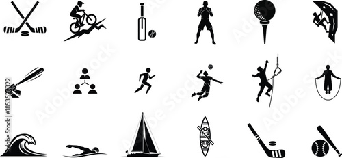Collection of Olympic sports design on white background 