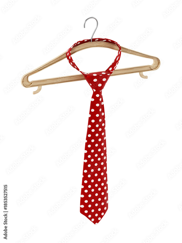 Obraz premium Necktie hanging on the cloth hanger on transparent background. 3D illustration
