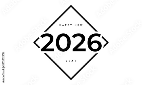 2026 Happy New Year. 2026 Text Design
