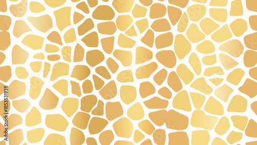 A striking pattern resembling a giraffe s coat in shades of gold and white
