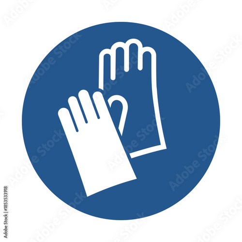 ISO 7010 M009 Wear Protective Gloves Safety Sign. Mandatory Protective Gloves Symbol for Workplace Safety. Industrial Safety Sign Hand Protection Required. Safety Pictogram Gloves Must Be Worn. 