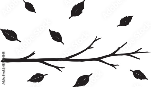 Vertical Spine Dry Botanical Frame  Editorial Foliage Silhouette Accent.eps