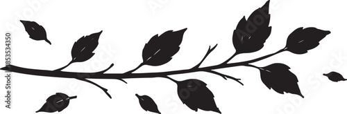 Collapsed Dry Botanical Frame Fallen Branch Silhouette Composition.eps