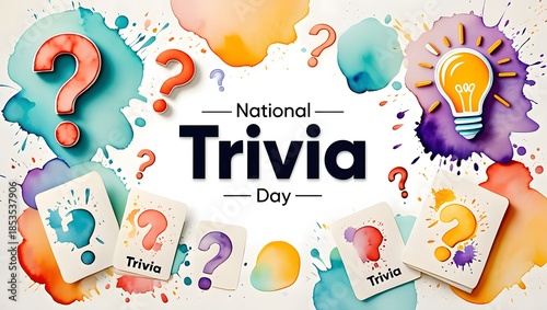 National Trivia Day Creative Question Illustration