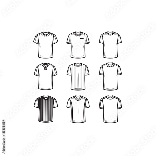 Sports Jersey line art classic design for athletes