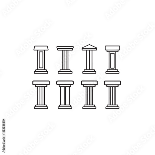 Stage Podium line art bold clean geometric outline style