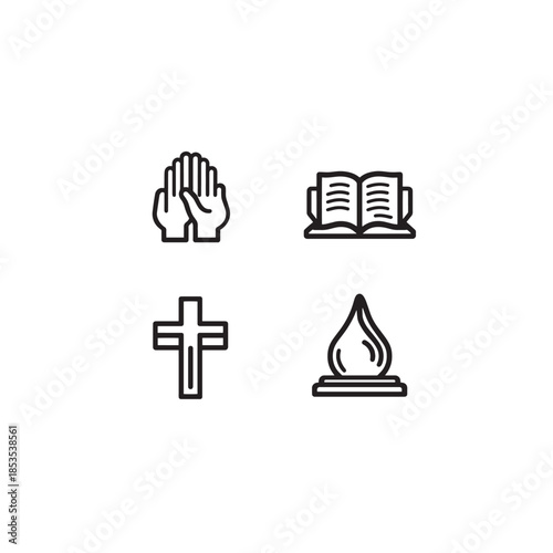 Stewardship line art guiding nature with careful hands