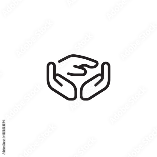 Stewardship line art capturing nurture protection and commitment