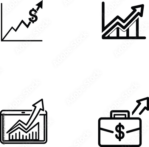Financial growth and investment icons