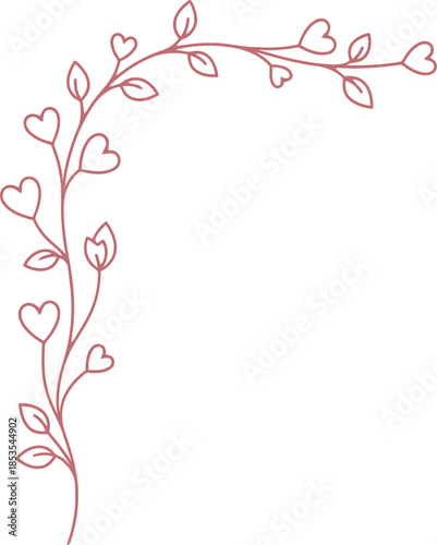 Charming Heart-Shaped Floral Vine Design for Romantic Decor
