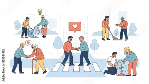 Community Volunteering and Helping Hands: People United for Good Deeds