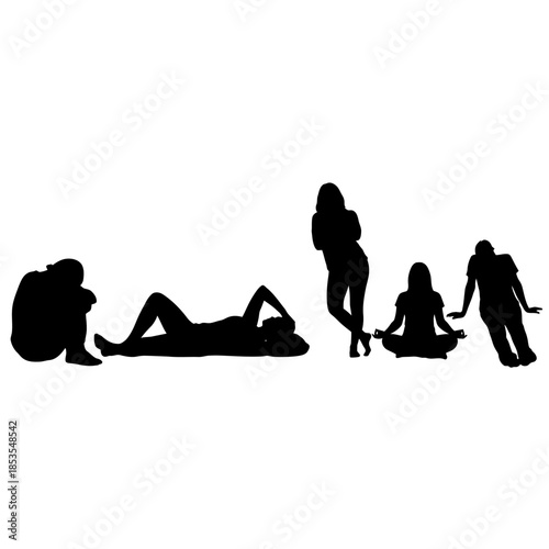 Silhouette series depicting human evolution from ape to modern human