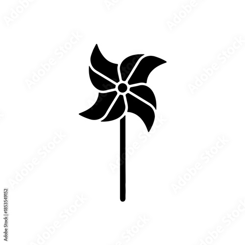icon of a paper pinwheel on a stick. This universal symbol represents the right to play, simple childhood happiness, the carefree spirit of youth. Ideal for celebrating International Children's Day