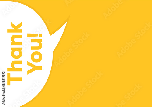 Thank You  speech bubble on a bright yellow background