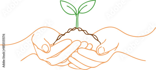 Hands Holding Sprout